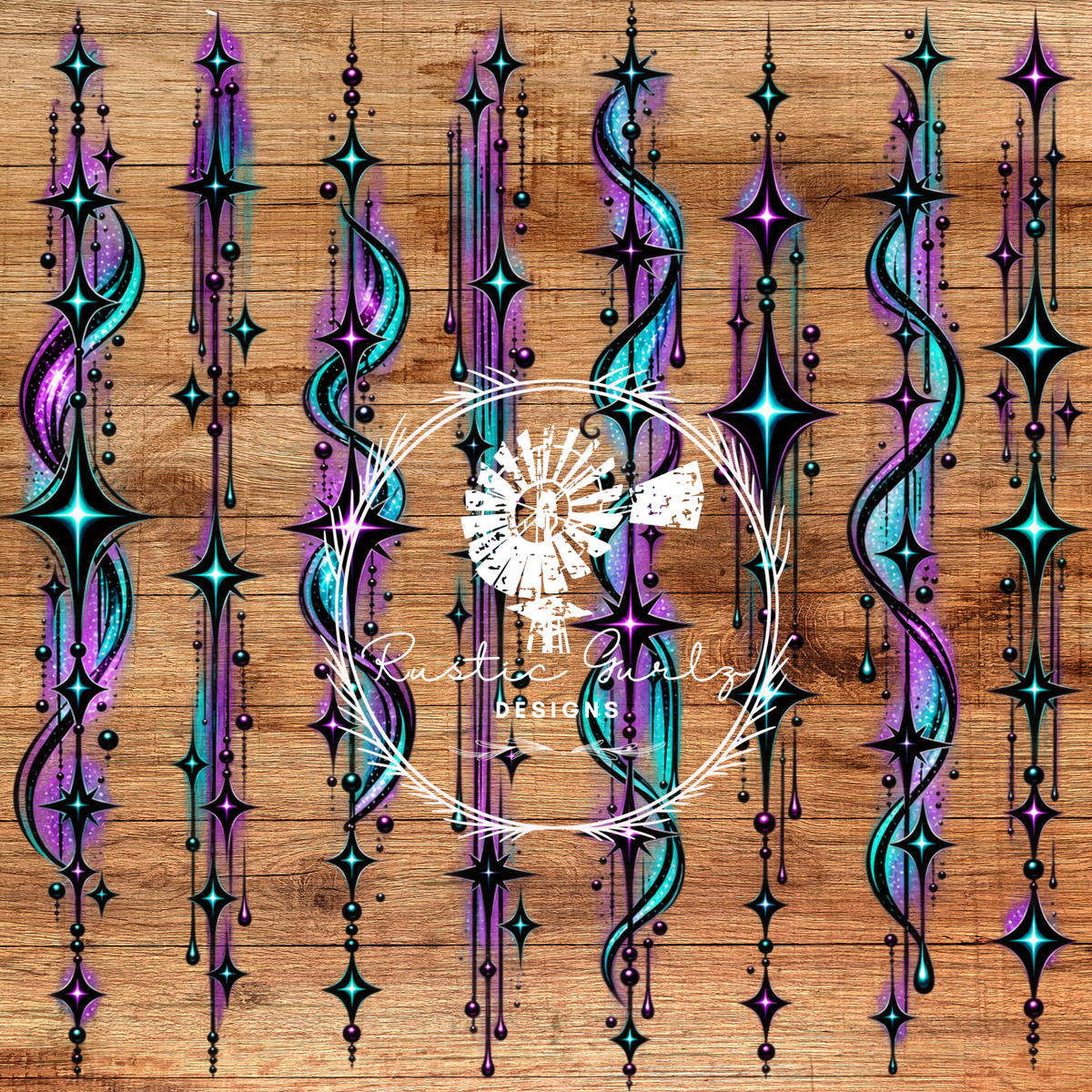 Purple and Teal Ornament Strips