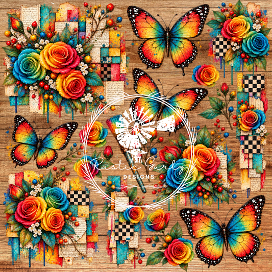 Rainbow Rose Butterfly