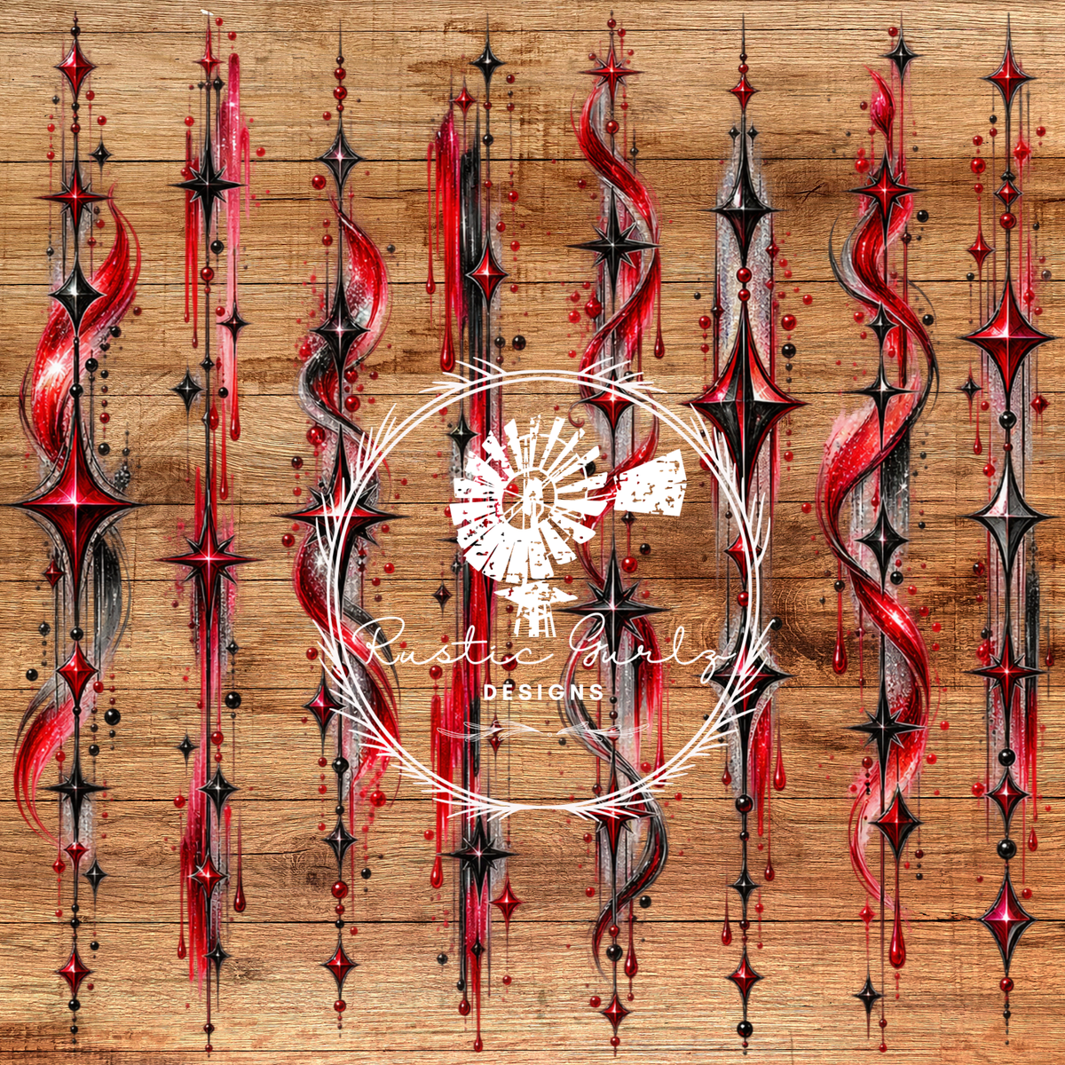 Red and Black Ornament Strips
