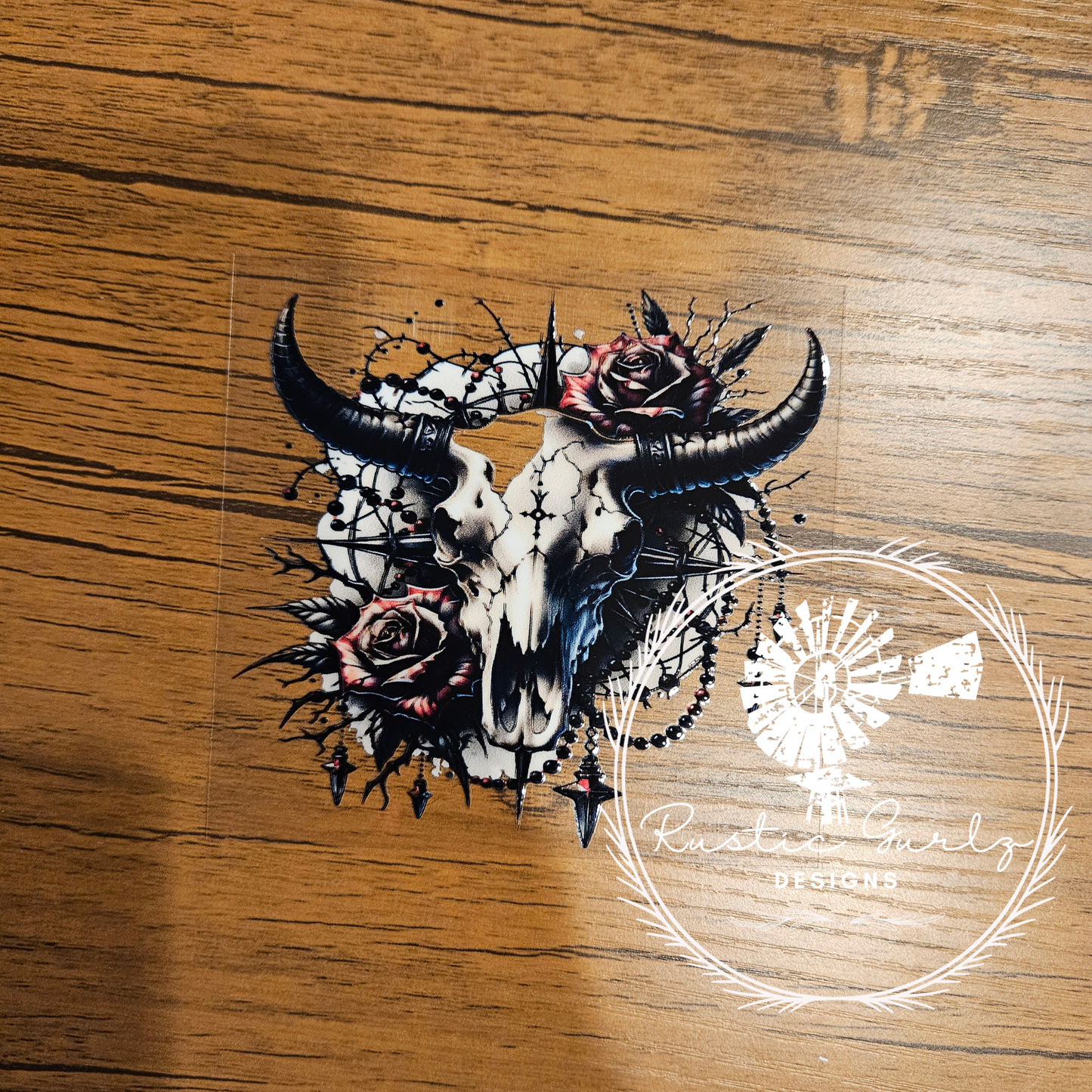 Rose Bull Skull