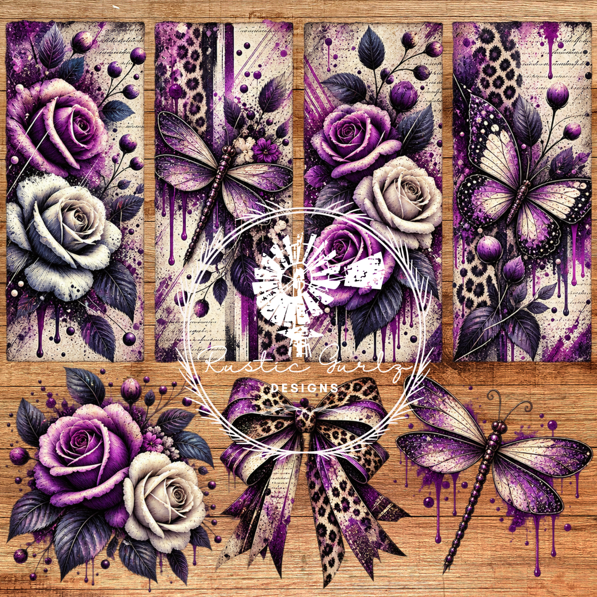 Rose and Dragonfly Patchwork
