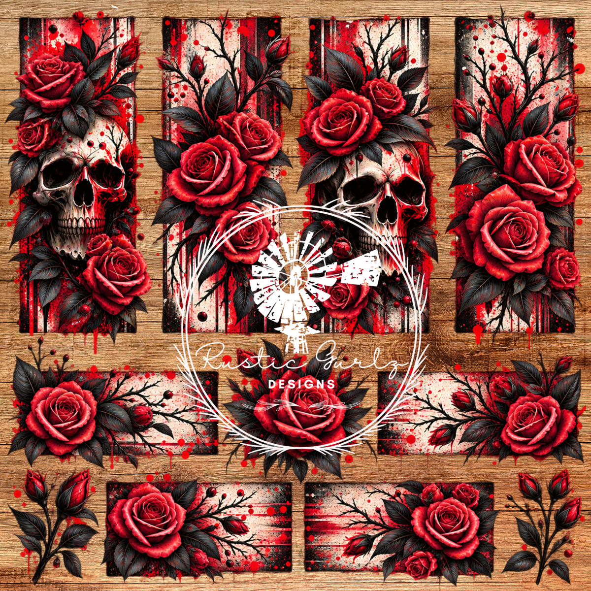 Skull and Rose Patchwork