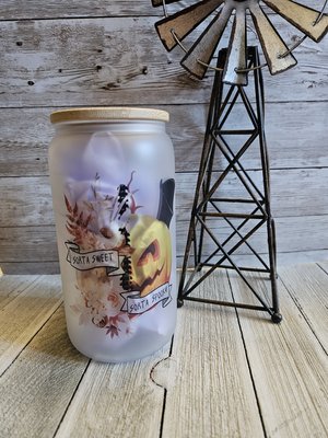 Sorta Sweet Sorta Spooky Glass Can