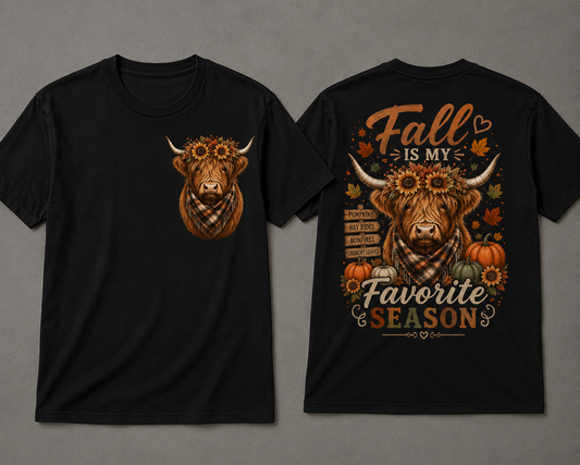 Fall Highland Cow T-Shirt