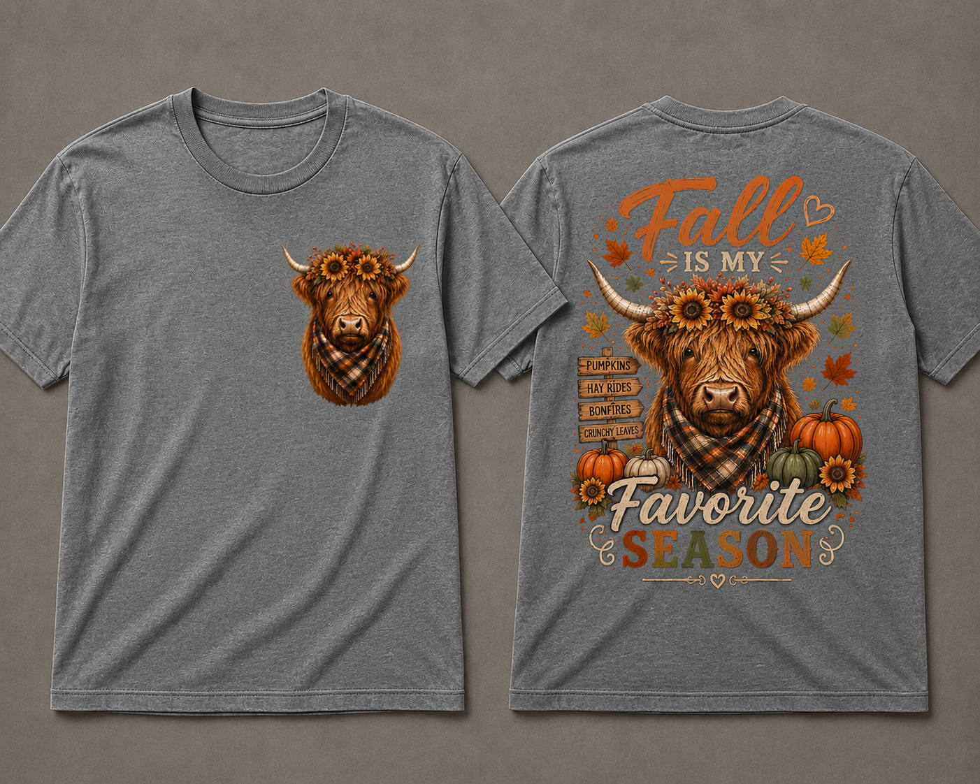 Fall Highland Cow T-Shirt