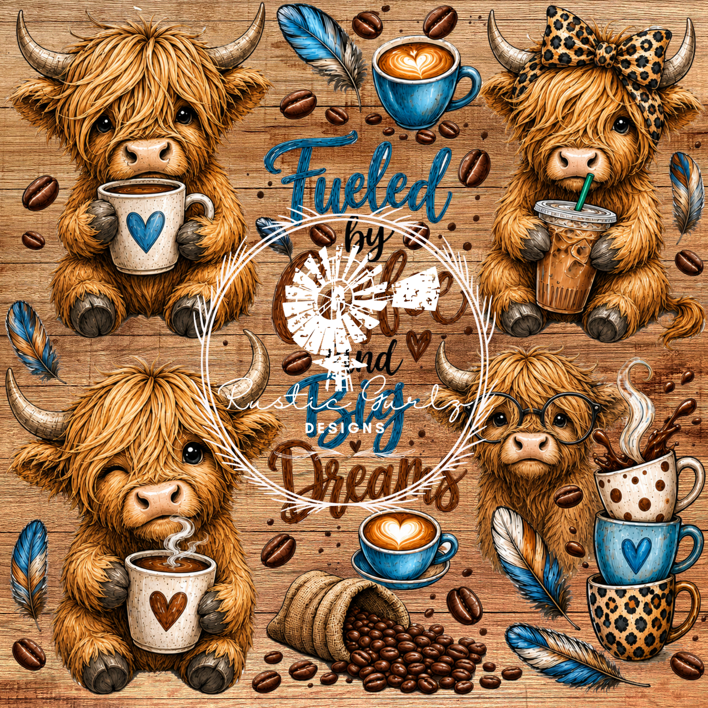 Highland Cow Fueled by Coffee
