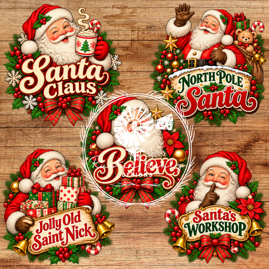 Vinatge Santa Decals